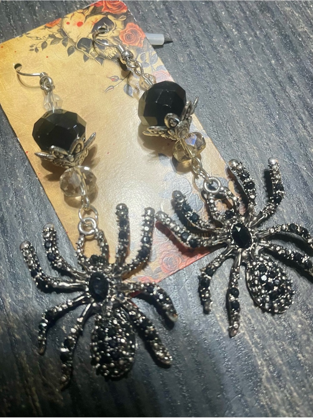 Black Spider Dangle Earrings - Women Jewelry